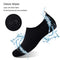 WateLves Water Shoes for Womens Mens Barefoot Quick-Dry Aqua Socks for Beach Swim Surf Yoga Exercise New Translucent Color Soles, Stripe/Black, 3.5-4