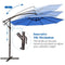 Tangkula 10FT Patio Offset Umbrella, Outdoor Cantilever Umbrella with Easy Tilt Adjustment & 8 Ribs, Hanging Market Umbrella with Crank & Cross Base for Garden, Backyard, Deck, Poolside (Blue)