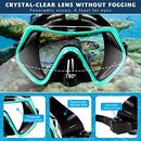 ZEEPORTE Mask Fin Snorkel Set with Adult Snorkeling Gear, Panoramic View Diving Mask, Trek Fin, Dry Top Snorkel +Travel Bags, Diving Package for Lap Swimming