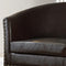 Rosevera Duilio Club Style Barrel Armchair for Living Room Faux Leather Accent Chair, Chocolate Brown