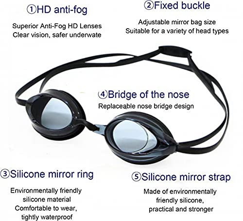 Swim Goggles, Anti Fog UV Protection No Leaking Swimming Goggles for Adult, Men, Women, Youth