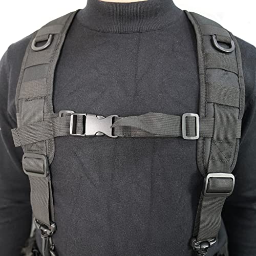 MELOTOUGH Tactical Outdoor H-Harness Duty Belt Suspenders Black (Battle Belt not Included)