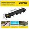 VEVOR Trench Drain System, Channel Drain with Plastic Grate, 150x130MM HDPE Drainage Trench, Black Plastic Garage Floor Drain, 6x39 Trench Drain Grate, with 6 End Caps, for Garden, Driveway-6 Pack