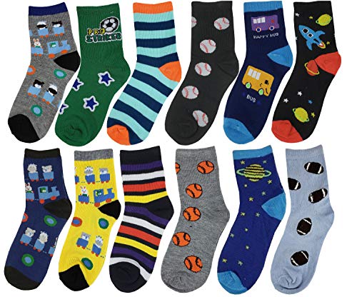 100 Pairs Wholesale lot Kids Girls Assorted Novelty Design Crew Socks (4-6, Assorted Boys & Girls)