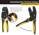 TITAN 11477 Ratcheting Wire Terminal Crimper Tool for Insulated Terminals, Fixed Jaw Crimper