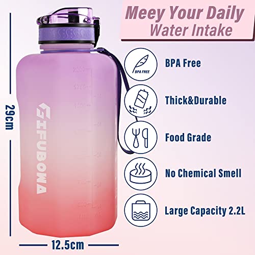 GIFUBOWA Large Water Bottle 73oz with Straw BPA Free Daily Drinks Jug for Sport Outdoor