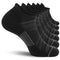 FITRELL 6 Pack Men's Ankle Running Socks Low Cut Cushioned Athletic Sports Socks 7-9/9-12/12-15, Black+grey, 12-15