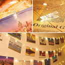 QOCNAM 10 m 100 LED Photo Clips Fairy Lights, USB Fairy Lights for Room Decoration Photos Fairy Lights Wall with 50 Clips Fairy Lights Pictures for Room, Living Room, Christmas, Weddings, Party Warm White