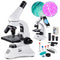 100X-2000X Microscope for Adults, Professional Biological Optical Microscopes with Prepared Slides School Home Lab Education Gifts for Kids Students Beginners