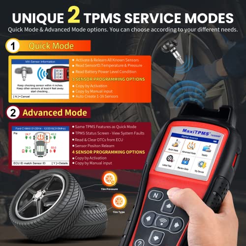 Autel TPMS Relearn Tool MaxiTPMS TS508WF Kit, with $120 4PCS MX-Sensors (315+433Mhz), 2024 Upgraded of TS508/TS501/TS408, One-Click TPMS Diagnose & Reset, TPMS Relearn/Activate, Clear TPMS DTCs