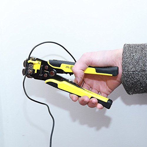 ValueHall Wire Stripper Plier, Self-Adjusting Automatic Wire Stripper Multifunctional Cable Stripping Cutting Peeling Pliers Tool AWG 24-10(0.2~6.0mm²) V7008-1