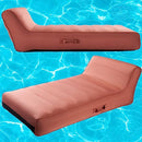 Upholstered Stylish Pool Float Lounger Recliner, Large Floating Chair & Backrest, Heavy Duty Lake, Beach, Adults & Kids - Comfortable Tube, Durable Water Floaty Tanning Lounge - Terracotta