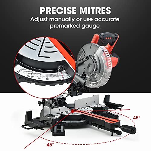 Baumr-AG Compound Mitre Saw Drop 210mm 8" Single Bevel Miter Sliding Slide with Laser Guide, SBR-210