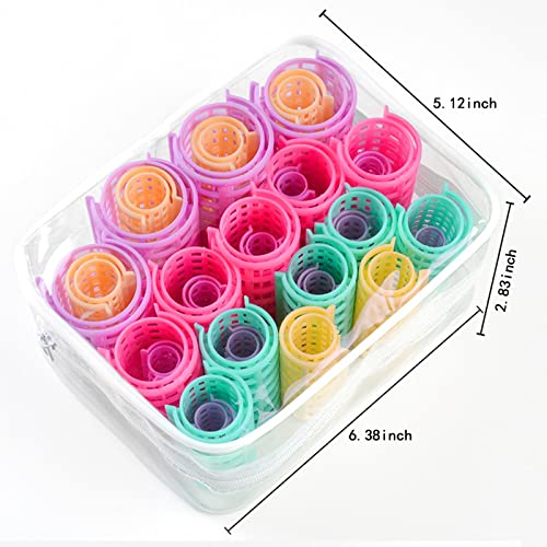 30 Pcs Plastic Hair Rollers Curlers,BetterJonny 5 Sizes Hair Rollers Self Grip Curly Hairstyle PortableHome DIY Hair Styling Tools for Women Ladies Short Hair Long Hair Hairdressing Styling Tools