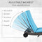 Outsunny Wicker Chaise Lounge, Outdoor Lounge Chair, 5-Level Adjustable Backrest S-Shape Rattan Lounger with Cushion & Wheels for Patio, Deck, Poolside, Sky Blue