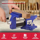 Heavy Duty Bench Vise 4.5 Inch: Table Clamp Woodworking Vice Press Drill Tools Workbench Wood Metal Pipe Work Shop Block Swivel Slide Cross Welding Machine Kit Milling Grip Precision Magnetic Jaw Pad