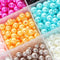 1960Pcs Pearl Beads, BetterJonny 28 Colors Round Pearl Beads with Holes 6mm Colorful Loose Spacer Beads for Jewelry Bracelet Necklace Earrings Making and DIY Craft