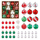 (42 Pcs) Christmas Decorations,Christmas Tree Balls Ornaments,ZANZER Christmas Baubles,Shiny Printed Decorative Balls Christmas Tree Ornaments Pinecone Pendants Christmas Decor