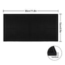 Proxima Direct Bar Mat, 12" x 6" PVC Black Drink Coasters Square Service Mat for Coffee, Home, Bars, Restaurants and Counter Top（30x15CM）