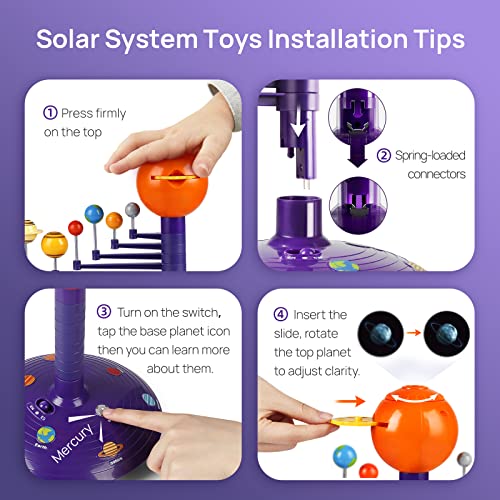 Science Can Solar System Model Kit with 8 Painted Planets, Planetarium Projector, an Exploration of Planets, Stem Toys Gift for Kids & Teens, Girls & Boys