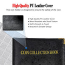 Intendvision Coin Collection Album - 20 Pages 360 Pockets Coin Storage for Collectors, 2 Coin Size Pockets Coin Holder Coin Collection Book for Coins, U.S.Pennies Dimes Nickels Quarters, Small Badges