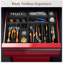 A-LUGEI【𝟯𝟮𝗣𝗰𝘀】【Black】 Tool Box Organizer Tray Divider Set, Desk Drawer Organizer, Garage Organization and Storage Toolbox Accessories for Rolling Tool Chest Cart Cabinet Work Bench Parts Hardware