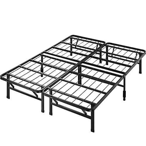 Zinus Smartbase Double Bed Base Frame /Foldable Premium Metal Heavy Duty Steel/Under Bed Storage/Folding Bedroom Furniture, Black