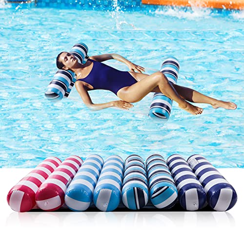 【4 Pack】 Inflatable Pool Blow Up Tanning Pool Premium Swimming Pool Float Hammock, Multi-Purpose Inflatable Hammock (Saddle, Lounge Chair, Hammock, Drifter), Water Hammock Lounge …