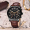 LIGE Mens Watches Chronograph Leather Waterproof Analogue Quartz Stainless Steel Business Classic Men's Wrist Watches, Black Brown, bracelet