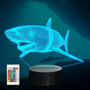 3D Shark Lamps Ocean Animal 3D Illusion Nightlights Led Timer Desk Dimmable Table Shark16 Color Changing Lights with Remote Control for Kids Boys Girls Children Holiday Birthday Xmas Gift