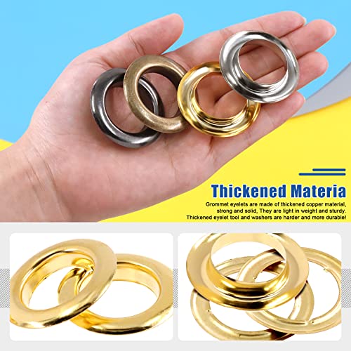 Glarks 32Pcs 25MM 4 Colors Metal Thickened Grommet Eyelets with Washers Kit for Leather, Tarp, Canvas