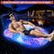 Inflatable Pool Floats Adults with Light, Solar Powered Swimming Pool Chair, Inflatable Pool Floaties Chair, 55 inch Large Pool Float with Night Lights, Summer Beach Pool Lounge with Cup Holder