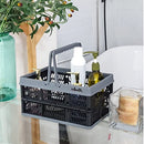 ZHJINGYU crates for storage,20L,plastic baskets for organizing,collapsible shopping basket,foldable crate with Handles,collapsible storage crate,car basket,for Kitchen,Bathroom,Medicine.small,Black