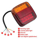 20LED Square Trail Trailer Stop Light Indicator Lamp and Number Plate Light 1 Pair