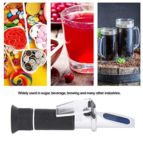 Brix Refractometer, Dual Scale Specific Gravity and Brix Digital Handheld Refractometer 0%~32% Honey Moisture Tester, Hydrometer in Wine Making and Beer Brewing, Homebrew Kit