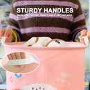 Mziart Kids Laundry Basket, Cute Animal Baskets Collapsible Dirty Clothes Laundry Hamper Nursery Storage Basket Large Boys Girls Toy Box Storage Organizer for Bedroom Bathroom Gift Baskets, Pink Dog