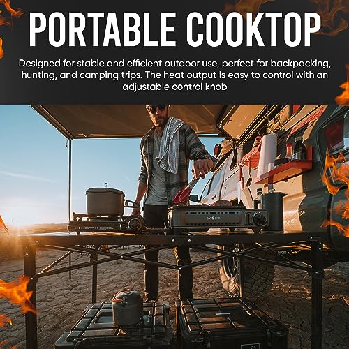 GasOne Propane or Butane Grill Stove GS-2400P Dual Fuel Portable Camping Grill Gas Stove with Carrying Case