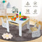 Kidbot Kids Table and 2 Chairs Set Childrens Desk with Storage Wooden Toddler Furniture Activity Centre for Drawing Study Reading