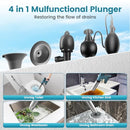 Aiment Electric Toilet Plunger Clog Remover: 2 Batteries Air Plunger, Heavy Duty Plungers for Plumber, Homeowner, High Pressure Power Unclogger for Clogged Siphonic Toilet, Drain, Sink, Bathroom