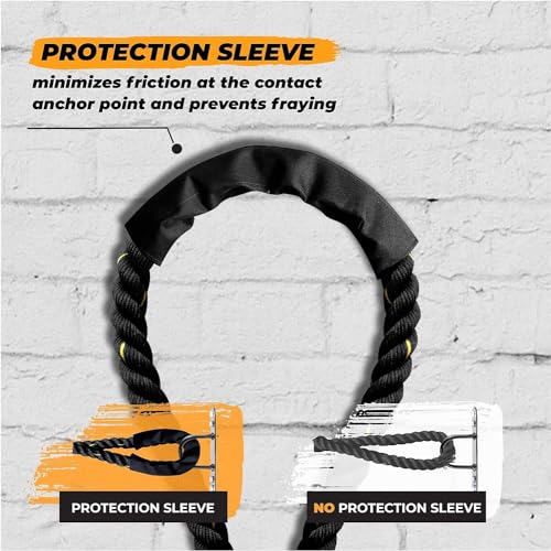 Yes4All 9M / 12M / 15M Battle Ropes, Battling Rope for Fitness Training Gym, Heavy Exercise Ropes 38mm / 50mm, Heavy Ropes for Strength Workout