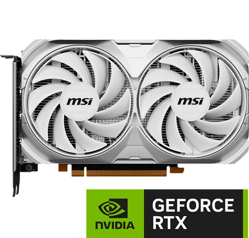 MSI Gaming GeForce RTX 4060 8GB GDRR6 Extreme Clock: 2505 MHz 128-Bit HDMI/DP Nvlink TORX Fan 4.0 Ada Lovelace Architecture Graphics Card (RTX 4060 Ventus 2X White 8G OC)