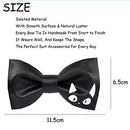 100% Satin Silk Mens Pre-Tied Bowtie Solid Bow Ties-Animal Series (Black cat Black)