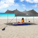 Red Suricata Family Beach Sunshade - Sun Shade Canopy | UPF50 UV Protection | Water Repellent Tent with 4 Aluminum Poles, 4 Pole Anchors, 4 Sandbag Anchors | Portable Shelter Tarp (Medium, Grey)