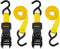Stanley S10002 Black/Yellow 1" x 10' Ratchet Tie Down Straps - Light Cargo Hauling (1,500 lbs Break Strength), 2 Pack