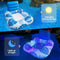 Floating Pool Chair with Solar Powered Light, XL Inflatable Pool Floats Adults with Light, Large Pool Float with Night Lights, Summer Beach Pool Chair, Lake Raft with Cup Holder