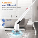 Electric Spin Scrubber, Upgraded Cordless Shower Scrubber, 360 Power Bathroom Scrubber with 3 Replaceable Cleaning Brush Head and Adjustable Extension Handle for Tub, Tile, Floor