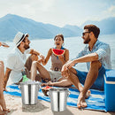 8 Pack Champagne Buckets Stainless Steel Ice Buckets with Handles Wine Bucket Party Beverage Chiller Champagne Ice Buckets for Beer Drinking Bar Club Party Supplies (3.15 Quart)