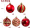 Uten Christmas Baubles Red Christmas Tree Baubles Christmas Tree Decoration Pack of 12 Acrylic Diameter 6 cm for Christmas, Party, Wedding