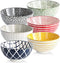HUIRUMM Ceramic Cereal Bowl, Set of 6 Vibrant Color Dessert Bowls,22 oz Porcelain Bowl Set,Oatmeal Bowls, Bowls for Soup, Salad, Rice, Ramen, Dessert, Rice, Noodle, Bowls for Kitchen, Assorted Designs