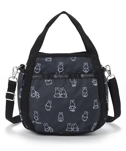 LeSportsac Small JENNI/8056 Official Shoulder Bag, Miffy Black Stencil, Free Size